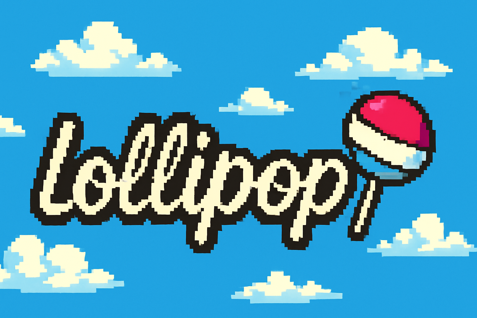 Lollipop Card - Pixel Clouds