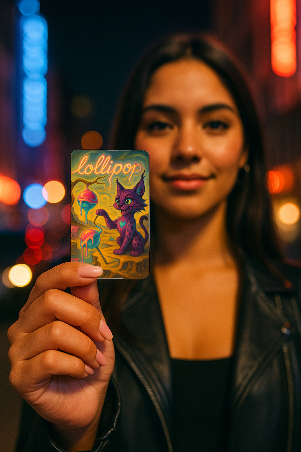 Lollipop Card - Dali Kitty