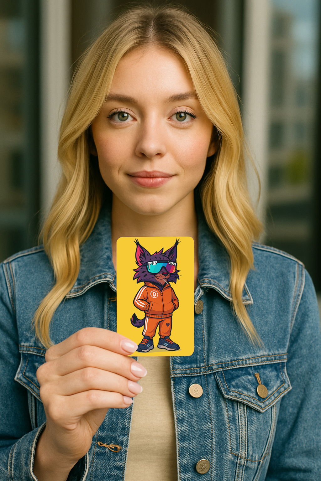 Lollipop Card - Cartoon Lynx